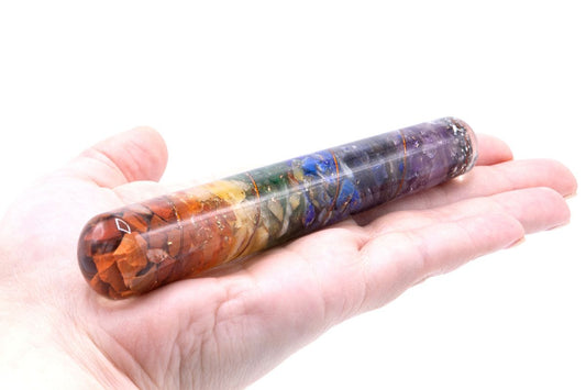 Orgonite Chackra and Copper Healing Wand - 140 x 30 mm Orgonite Ojbects and Pyramids - Bath Indulgence
