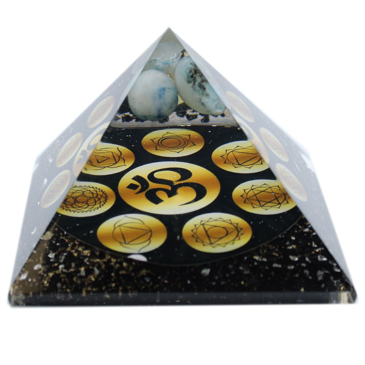Orgonite Pyramid - Midnight Om Chakra - 90mm Orgonite Ojbects and Pyramids - Bath Indulgence