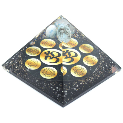 Orgonite Pyramid - Midnight Om Chakra - 90mm Orgonite Ojbects and Pyramids - Bath Indulgence