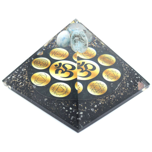 Orgonite Pyramid - Midnight Om Chakra - 90mm Orgonite Ojbects and Pyramids - Bath Indulgence