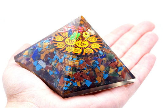 Orgonite Pyramid - Om Chakra - 70 mm Orgonite Ojbects and Pyramids - Bath Indulgence