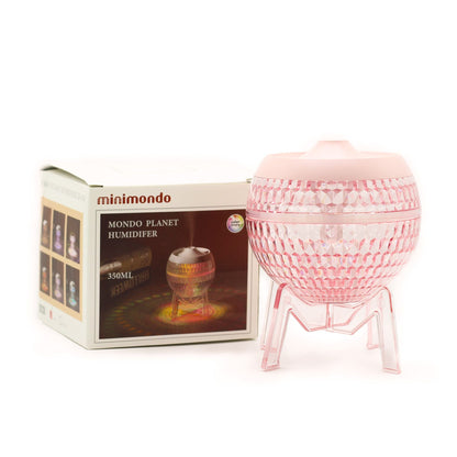 Pink Humidifer Mondo Planet - USB - Colour Change (down light) Aroma Diffusers - Bath Indulgence