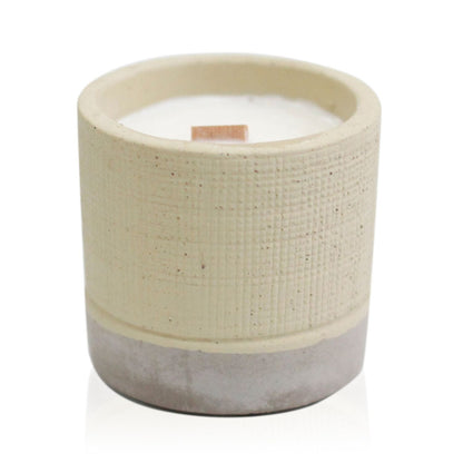 Pot - Grey - Coffee in the Club Concrete Wooden Wick Candle - Bath Indulgence