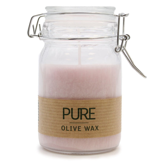 Pure Olive Wax Jar Candle 120x70 - Antique Rose Pure Olive Wax Candle - Bath Indulgence