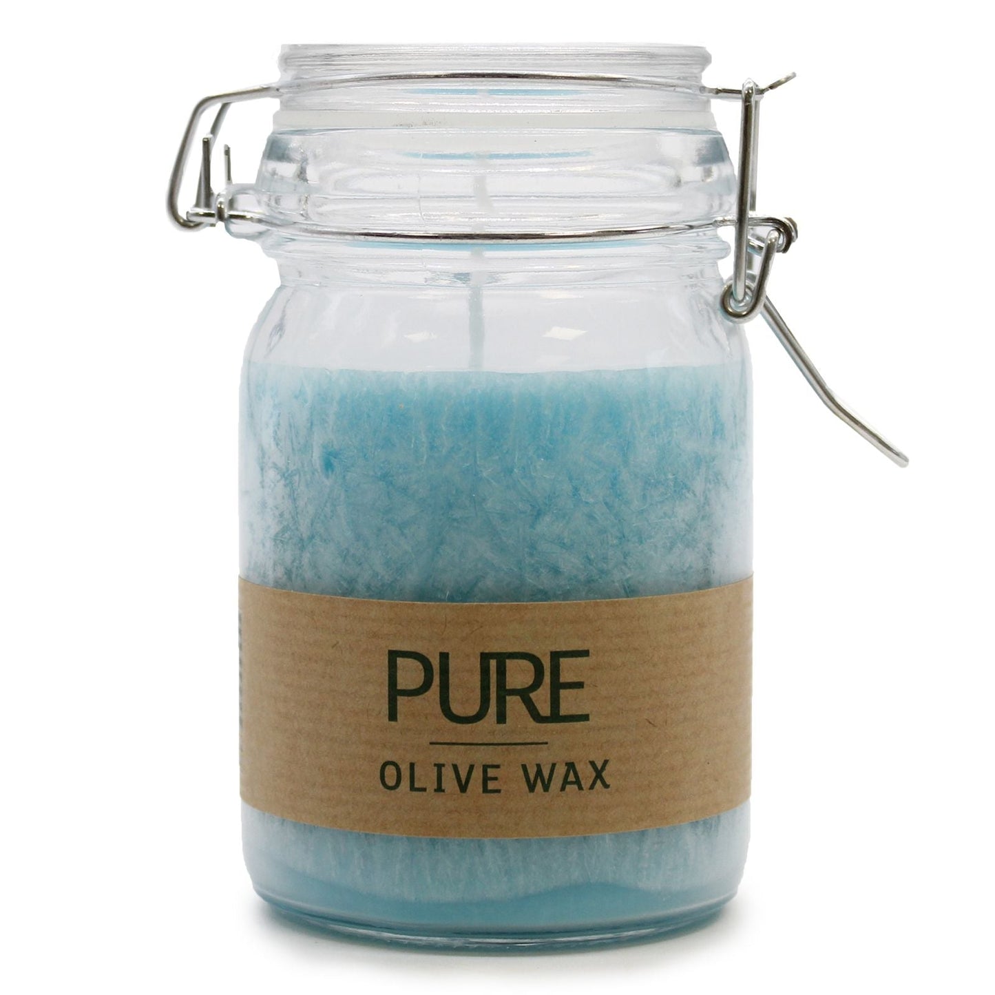 Pure Olive Wax Jar Candle 120x70 - Turquoise Pure Olive Wax Candle - Bath Indulgence