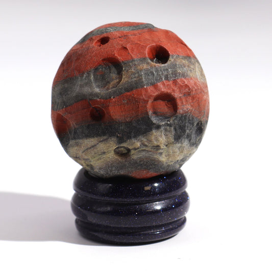 Red Jasper Planet on a Sola Goldstone Stand (MARS) Gemstone Planets on a Goldstone Stand - Bath Indulgence