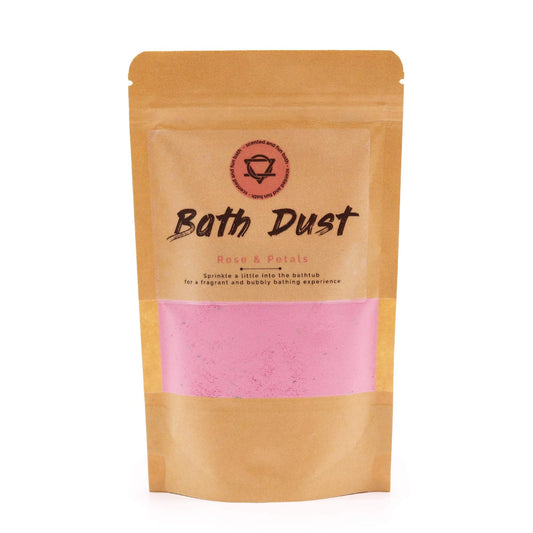 Rose & Petals Bath Dust - Classic Rose & Real Petals - 190g Pouch Bath Dust - 190g - Bath Indulgence
