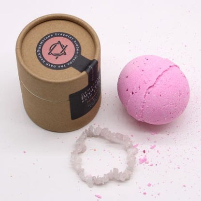 Rose Quartz Gem Bracelet Bath Bomb - Bath Indulgence