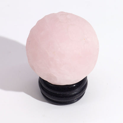 Rose Quartz Planet on a Sola Goldstone Stand (VENUS) Gemstone Planets on a Goldstone Stand - Bath Indulgence