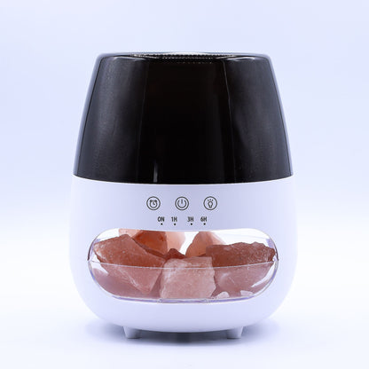Salt Stone Flame Effect Aroma Diffuser - White USB - Colour Change and Timer Aroma Diffusers - Bath Indulgence