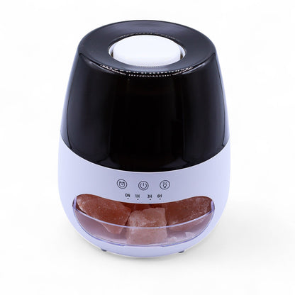 Salt Stone Flame Effect Aroma Diffuser - White USB - Colour Change and Timer Aroma Diffusers - Bath Indulgence