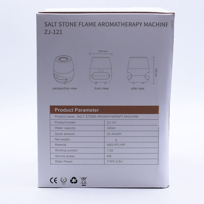 Salt Stone Flame Effect Aroma Diffuser - White USB - Colour Change and Timer Aroma Diffusers - Bath Indulgence