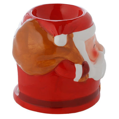 Santa Shaped Christmas Ceramic Oil Burner Oil Burners Mixed Designs - Bath Indulgence