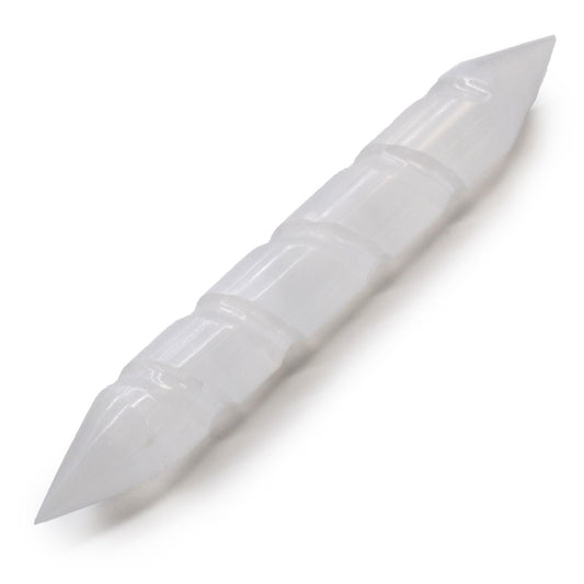 Selenite Spiral Wands - 16 cm (Point Both Ends) Selenite Wands - Bath Indulgence
