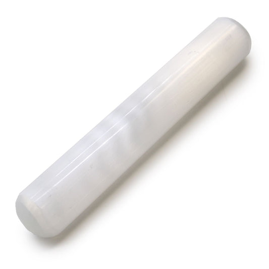 Selenite Wand - 16 cm (Round Both Ends) Selenite Wands - Bath Indulgence