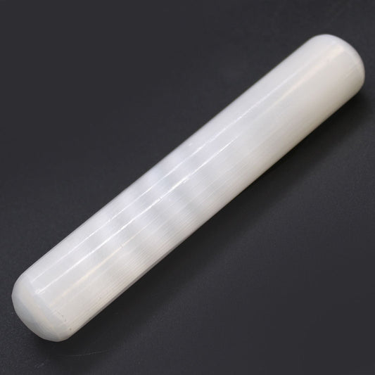 Selenite Wand - 16 cm (Round Both Ends) Selenite Wands - Bath Indulgence