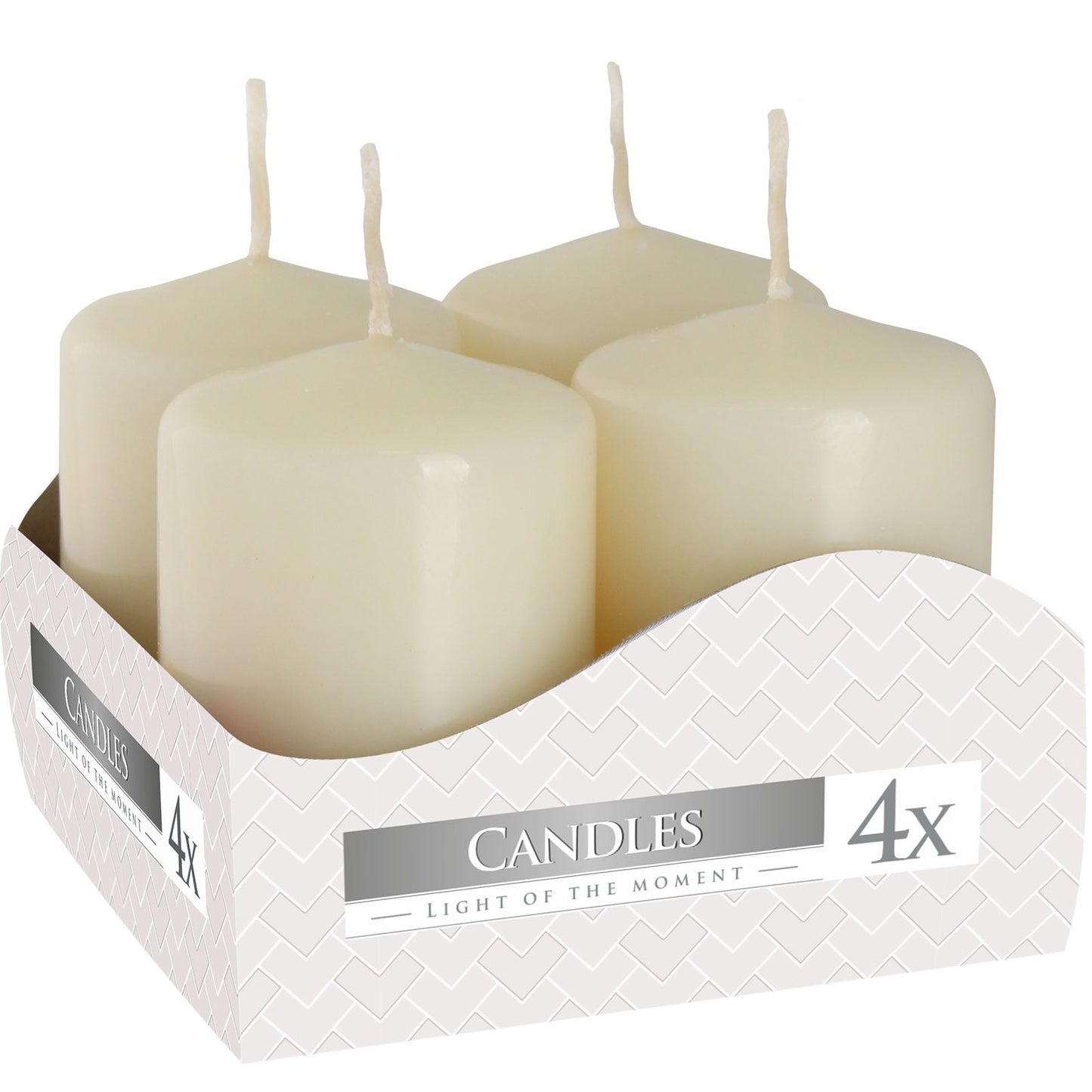 Set of 4 Pillar Candles 40x60mm - Ivory Pillar Candle - Bath Indulgence