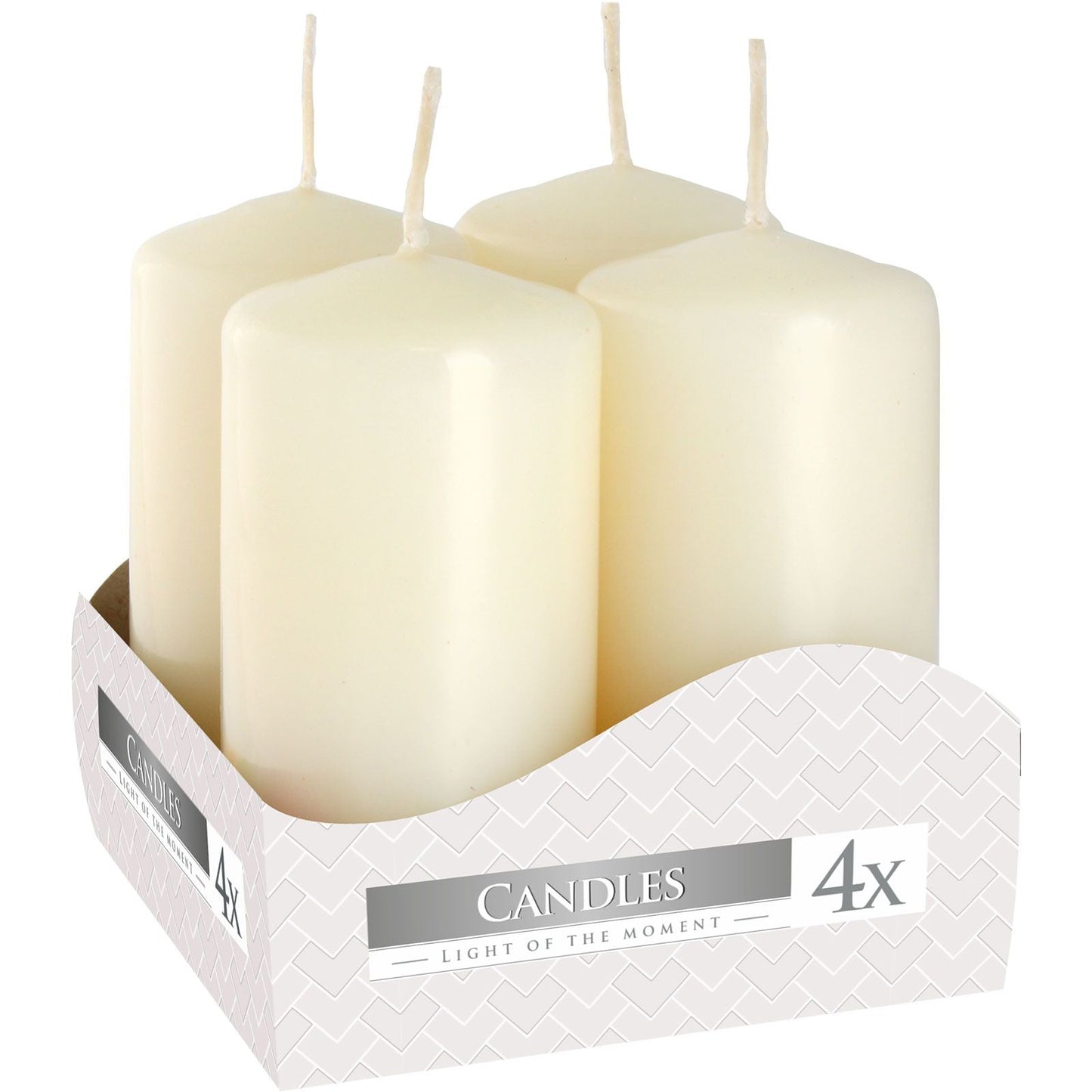 Set of 4 Pillar Candles 40x80mm - Ivory Pillar Candle - Bath Indulgence