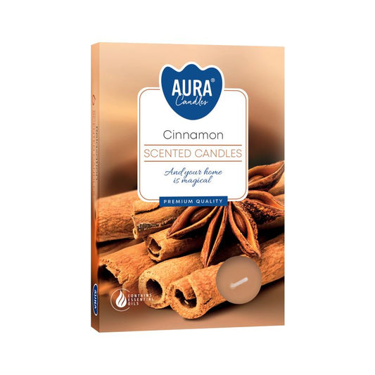 Set of 6 Scented Tealights - Cinnamon Scented Tealights - Bath Indulgence