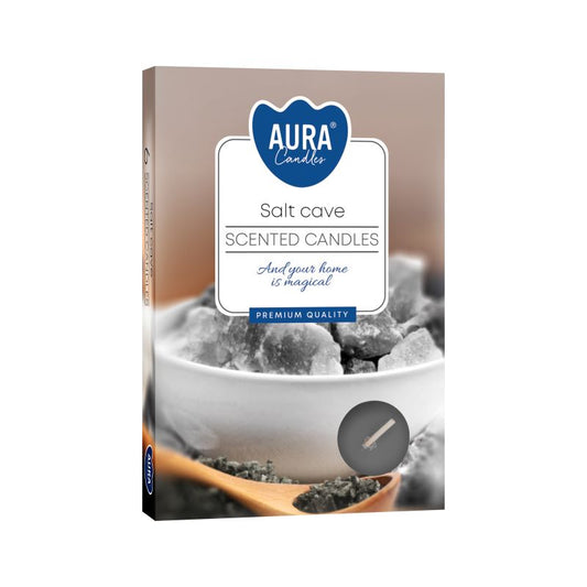 Set of 6 Scented Tealights - Salt Cave Scented Tealights - Bath Indulgence