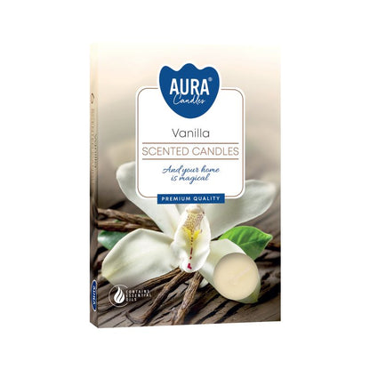 Set of 6 Scented Tealights - Vanilla Scented Tealights - Bath Indulgence