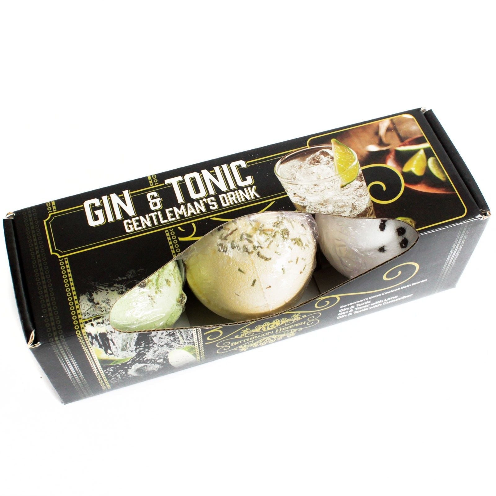 Set of Three Gin & Tonic Bath Bombs Cocktail Bath Bombs - Bath Indulgence