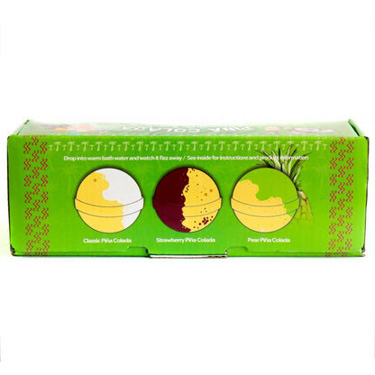 Set of Three Piña Colada Bath Bombs Cocktail Bath Bombs - Bath Indulgence