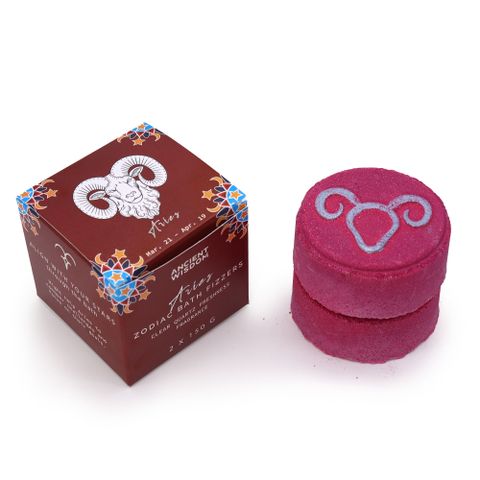 Set of Zodiac Bath Fizzers with Horoscope - Aries - Bath Indulgence