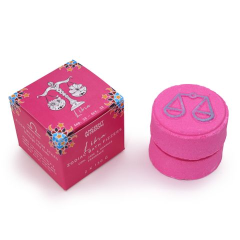 Set of Zodiac Bath Fizzers with Horoscope - Libra - Bath Indulgence