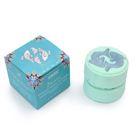 Set of Zodiac Bath Fizzers with Horoscope - Pisces - Bath Indulgence