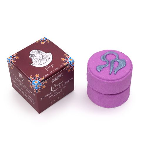 Set of Zodiac Bath Fizzers with Horoscope - Virgo - Bath Indulgence