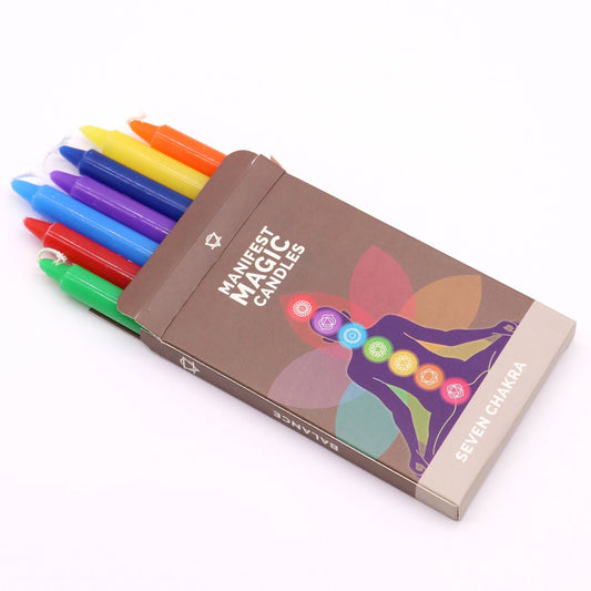 Seven Charkra Manifest Candles (pack of 7) Magic Candles for Manifestation - Bath Indulgence