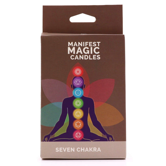 Seven Charkra Manifest Candles (pack of 7) Magic Candles for Manifestation - Bath Indulgence