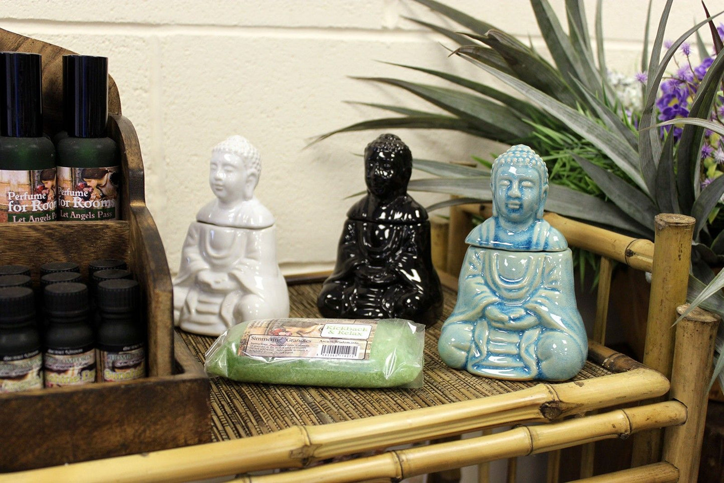 Sitting Buddha Oil Burner - Black Classic Buddha Oil Burners - Bath Indulgence