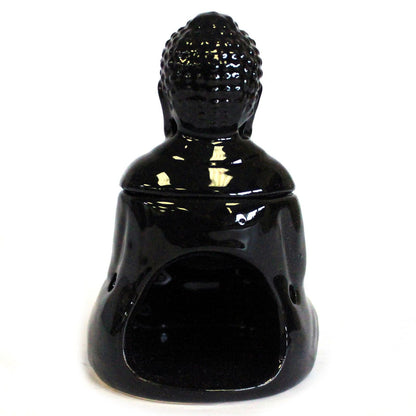 Sitting Buddha Oil Burner - Black Classic Buddha Oil Burners - Bath Indulgence