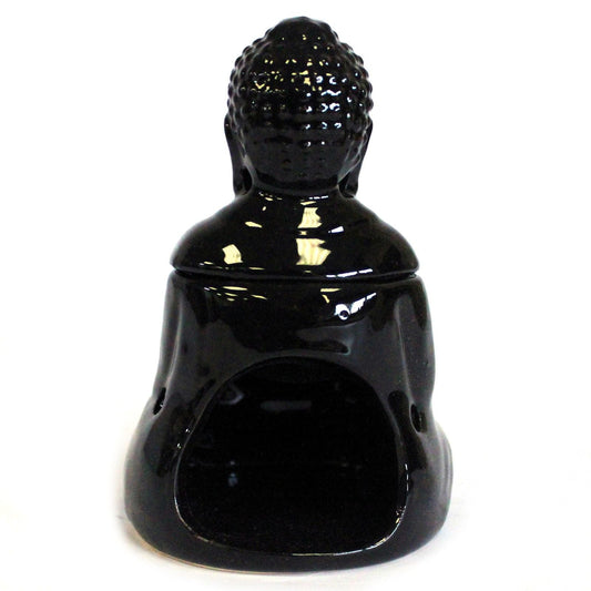 Sitting Buddha Oil Burner - Black Classic Buddha Oil Burners - Bath Indulgence