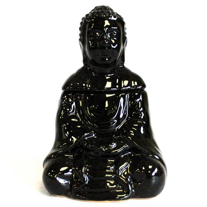 Sitting Buddha Oil Burner - Black Classic Buddha Oil Burners - Bath Indulgence