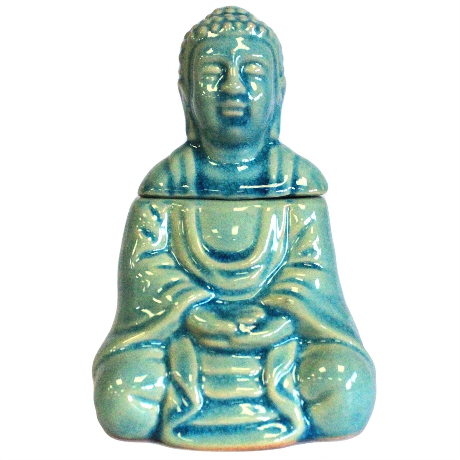 Sitting Buddha Oil Burner - Blue Classic Buddha Oil Burners - Bath Indulgence