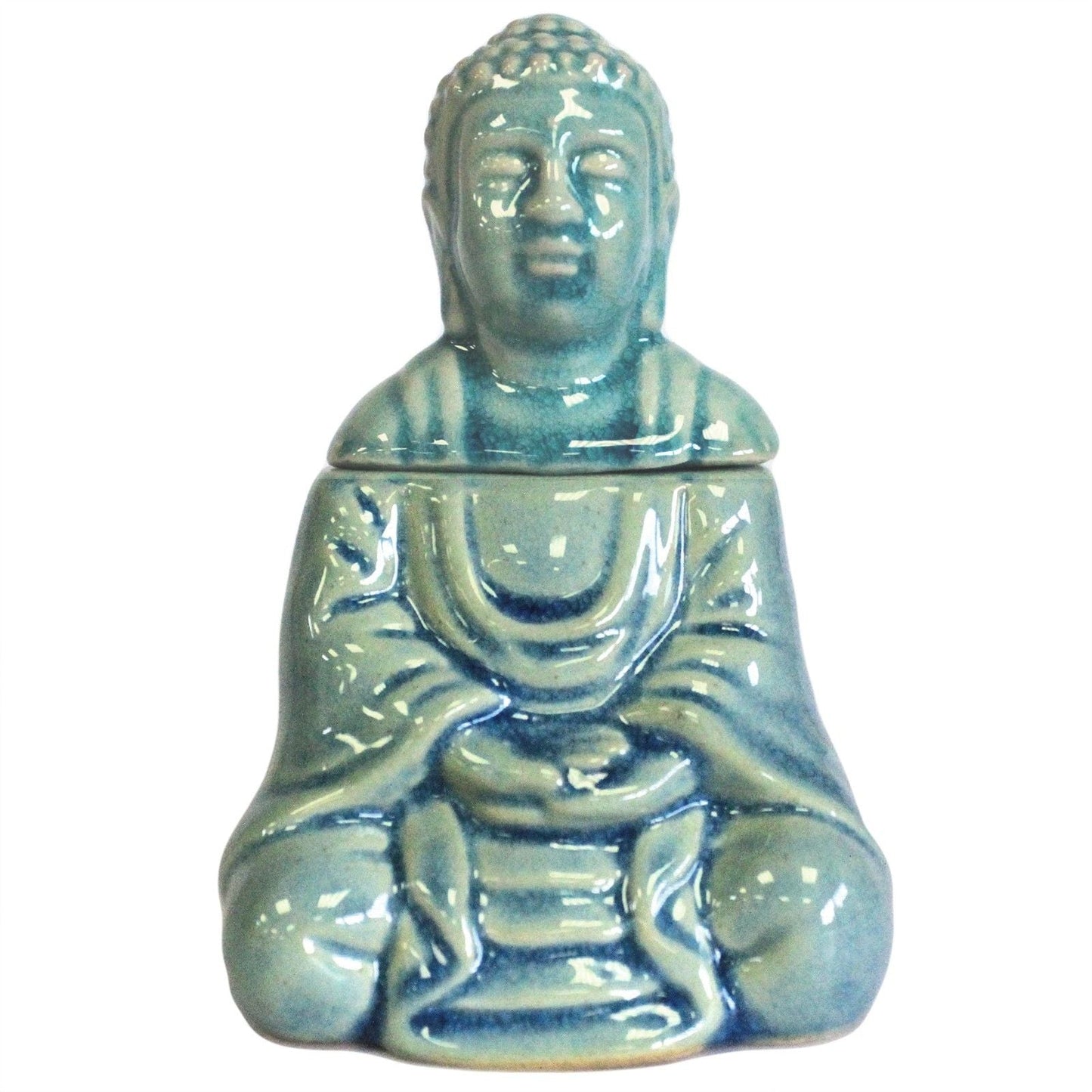 Sitting Buddha Oil Burner - Blue Classic Buddha Oil Burners - Bath Indulgence