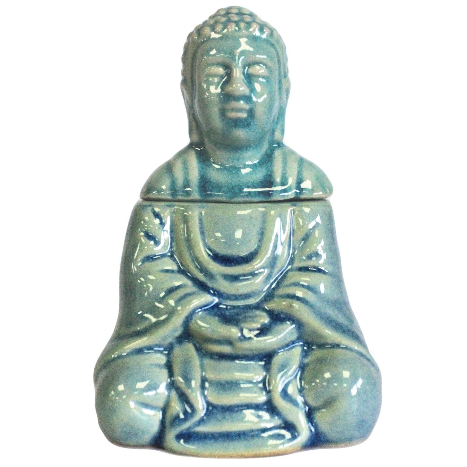 Sitting Buddha Oil Burner - Blue Classic Buddha Oil Burners - Bath Indulgence