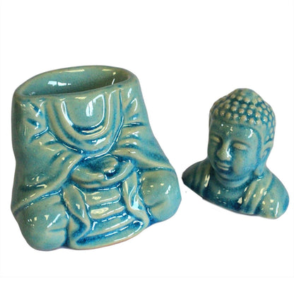 Sitting Buddha Oil Burner - Blue Classic Buddha Oil Burners - Bath Indulgence