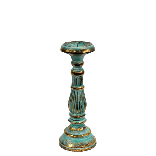 Small Candle Stand - Turquois Gold Vintage Candle Stands - Bath Indulgence