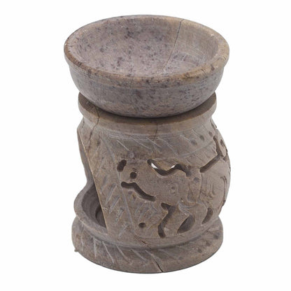 Small Soapstone Oil Burner 8cm - Elephant Soapstone Oil Burners - Bath Indulgence