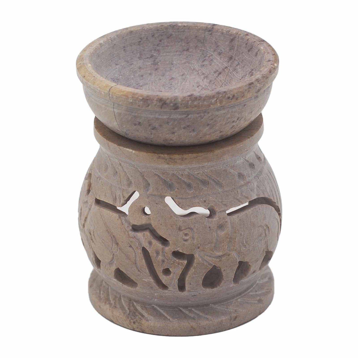 Small Soapstone Oil Burner 8cm - Elephant Soapstone Oil Burners - Bath Indulgence