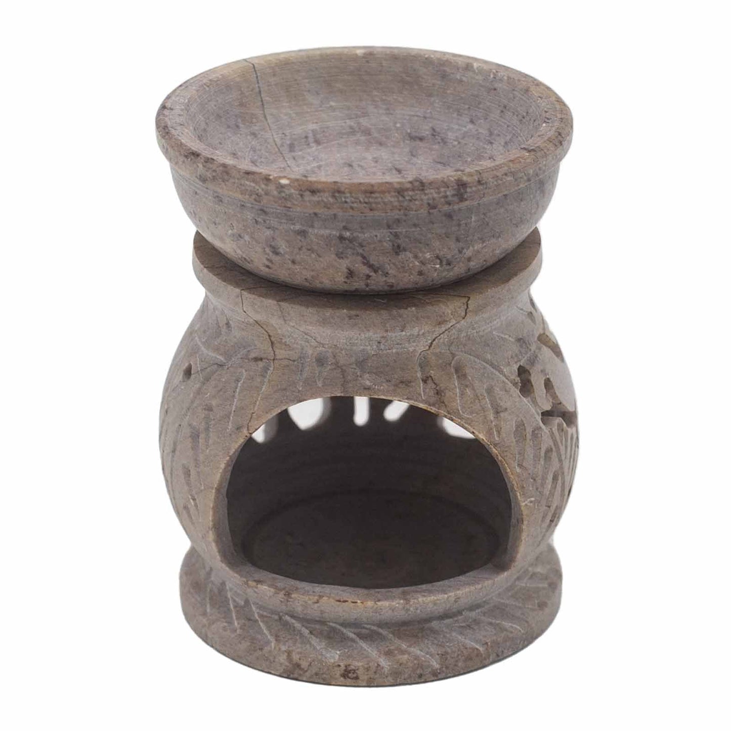 Small Soapstone Oil Burner 8cm - Elephant Soapstone Oil Burners - Bath Indulgence