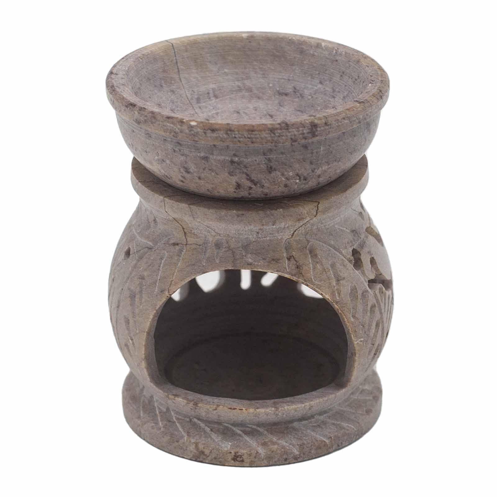 Small Soapstone Oil Burner 8cm - Elephant Soapstone Oil Burners - Bath Indulgence