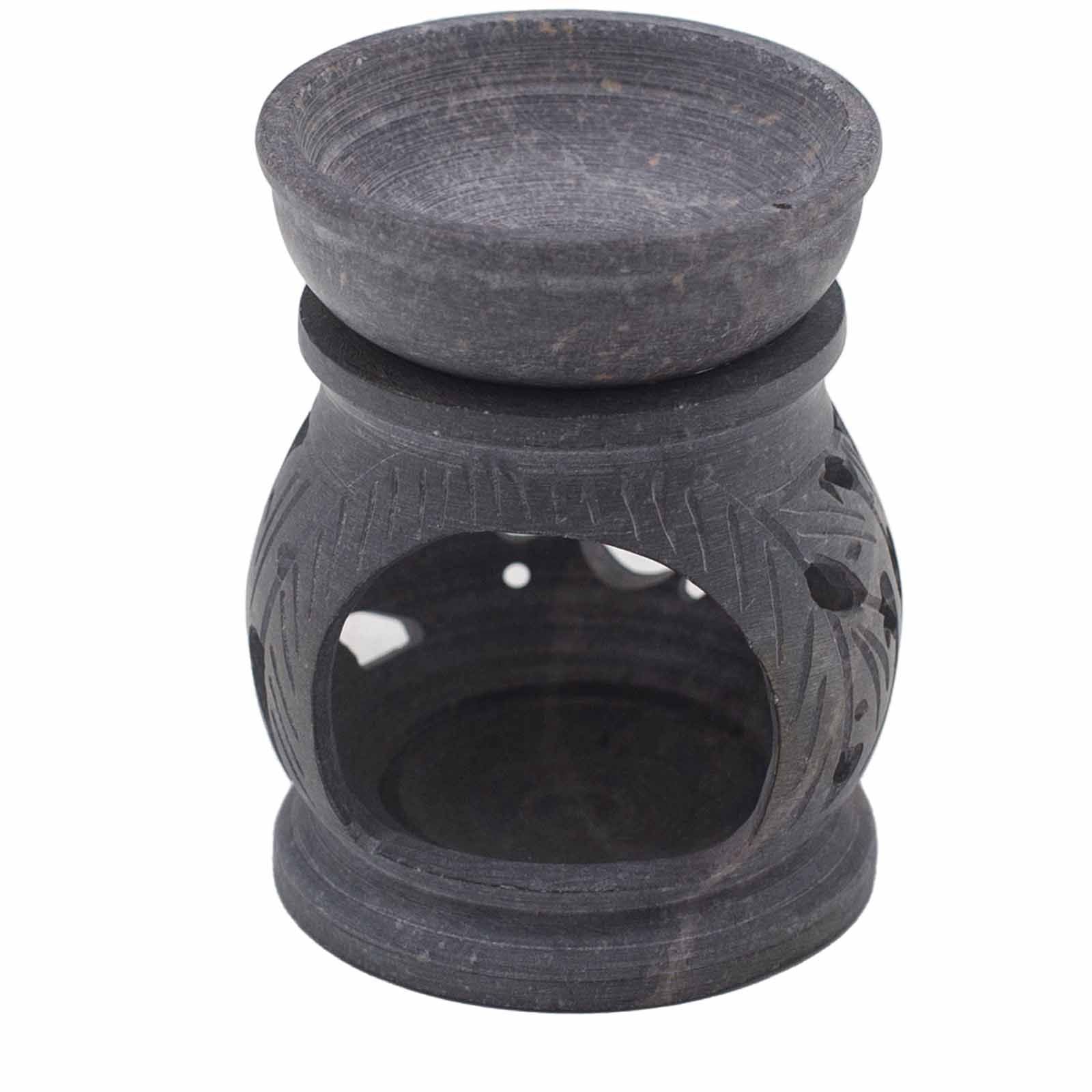 Small Soapstone Oil Burner 8cm - Om Soapstone Oil Burners - Bath Indulgence