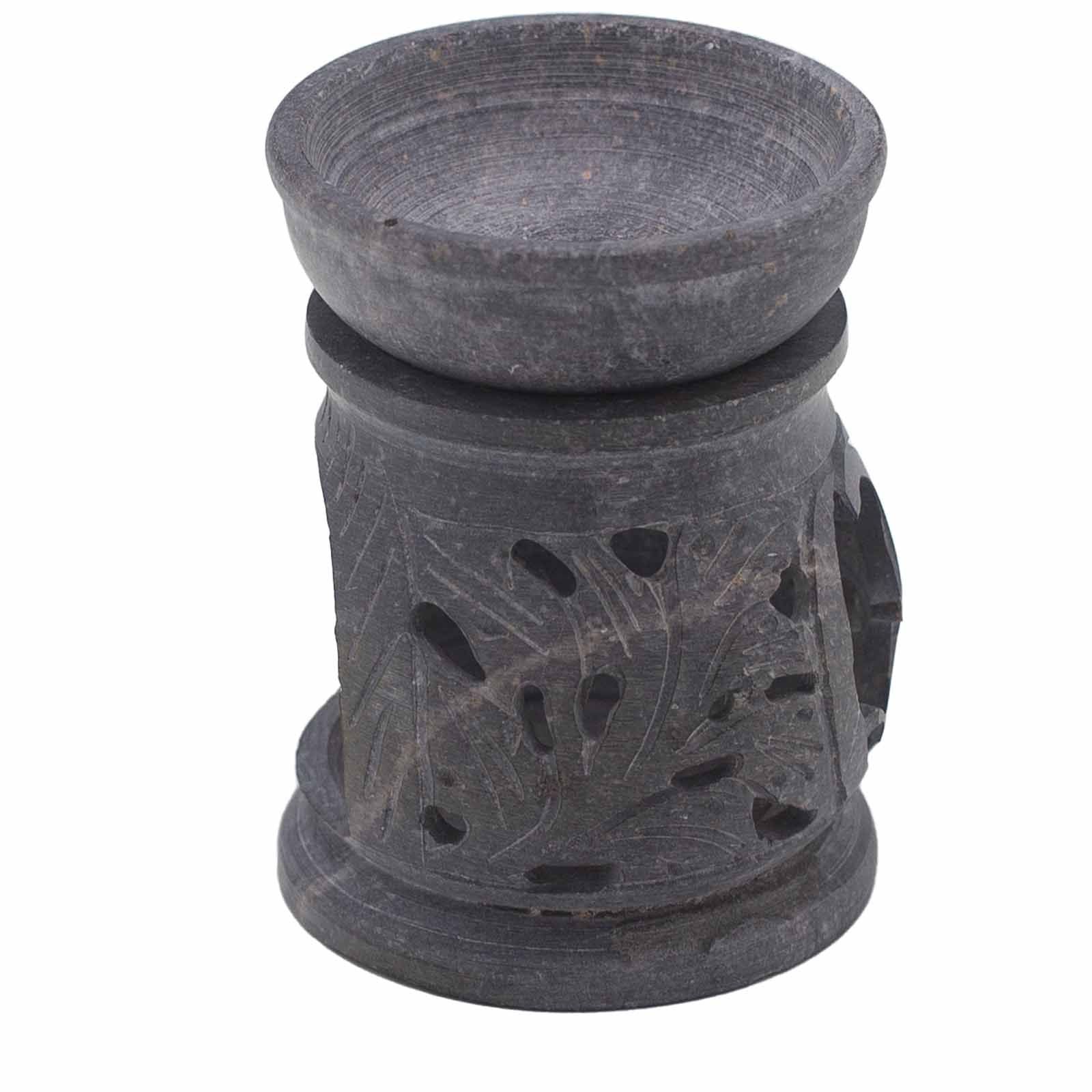 Small Soapstone Oil Burner 8cm - Om Soapstone Oil Burners - Bath Indulgence