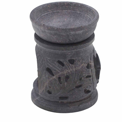 Small Soapstone Oil Burner 8cm - Om Soapstone Oil Burners - Bath Indulgence