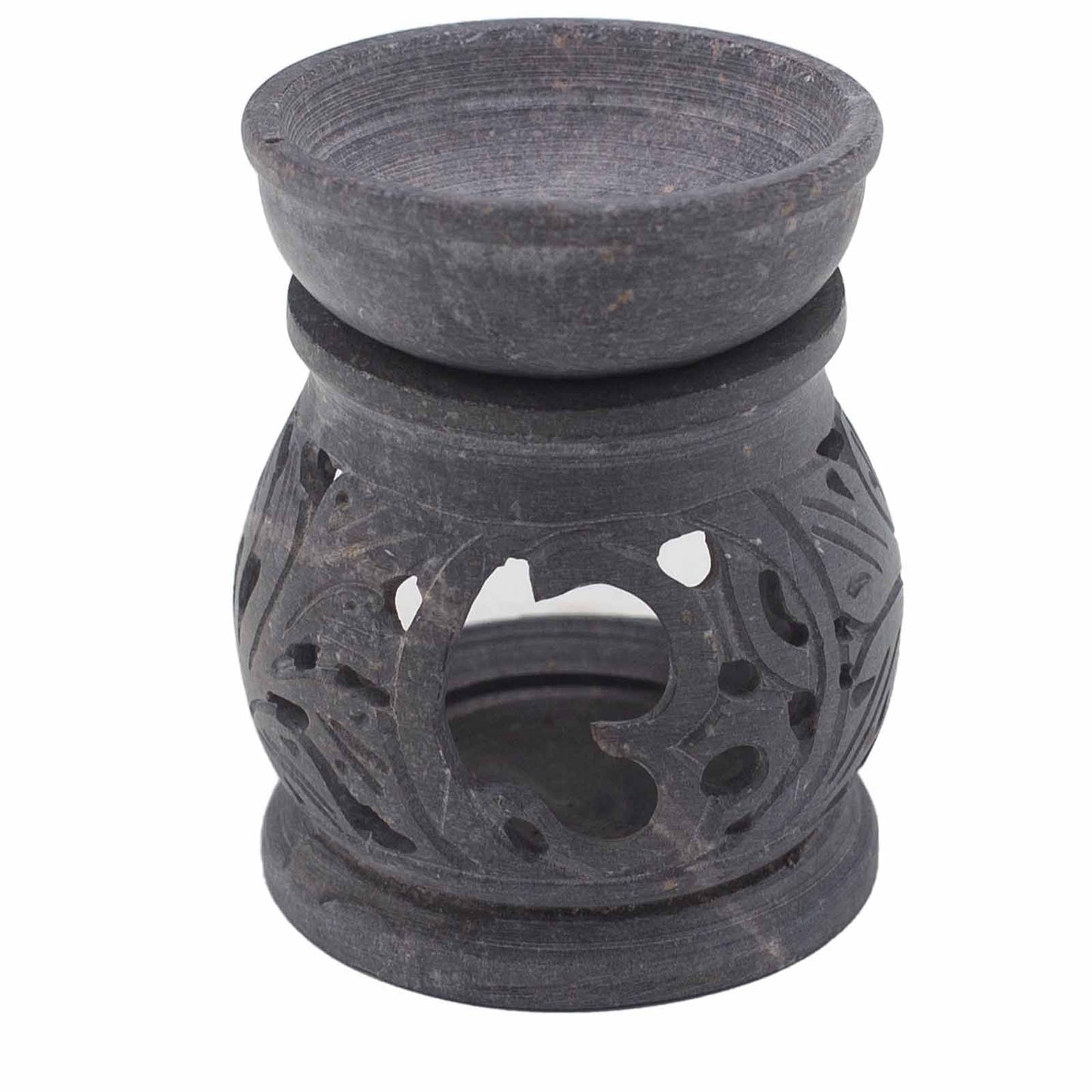 Small Soapstone Oil Burner 8cm - Om Soapstone Oil Burners - Bath Indulgence